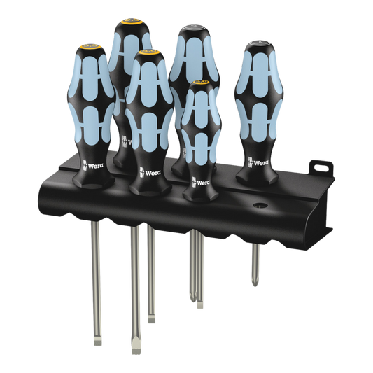 Wera 3334/3355/6 Stainless Steel Screwdriver Set with Rack