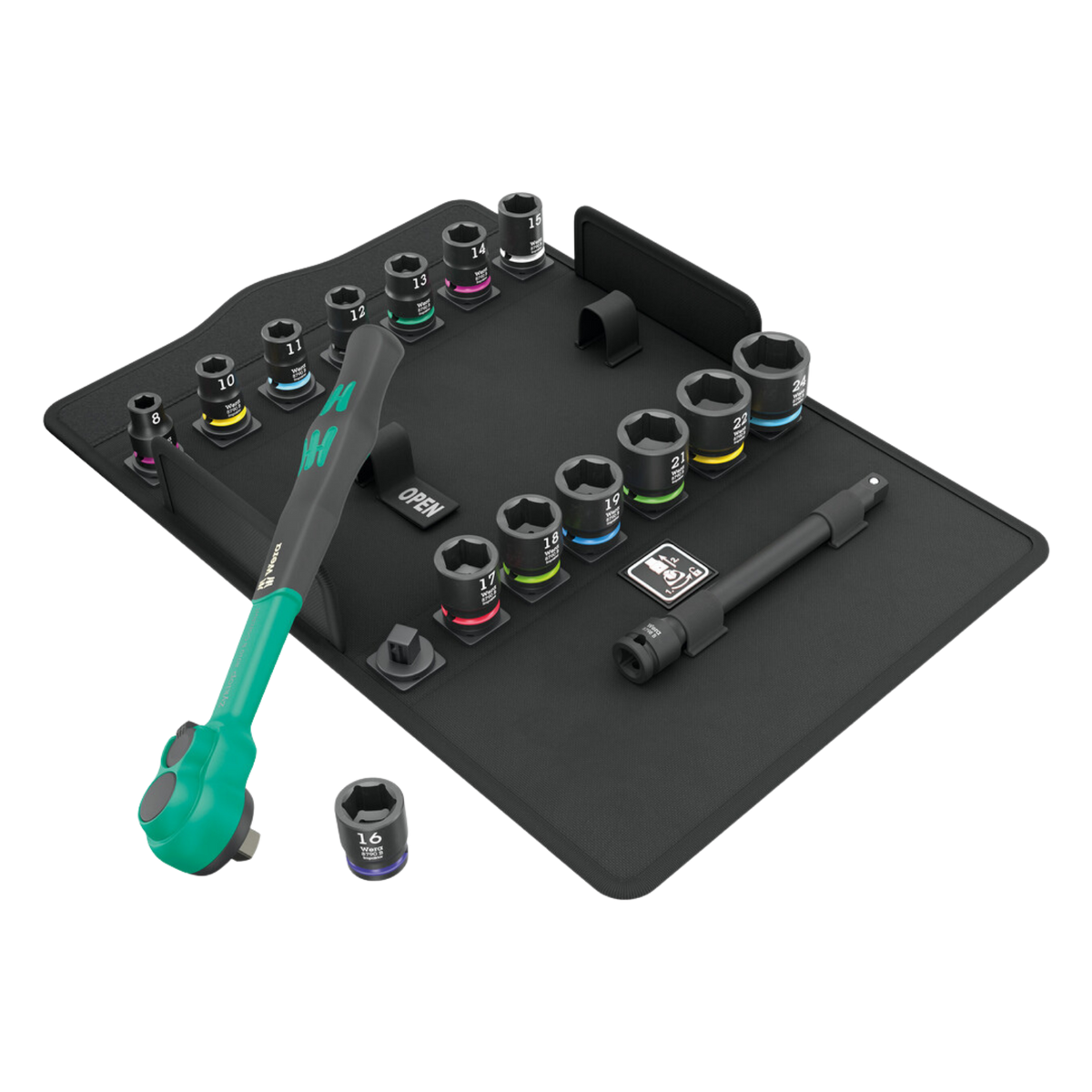 Wera 8100 SB 12 Zyklop Comfort Ratchet Set 3/8-Inch Metric 16 Pieces