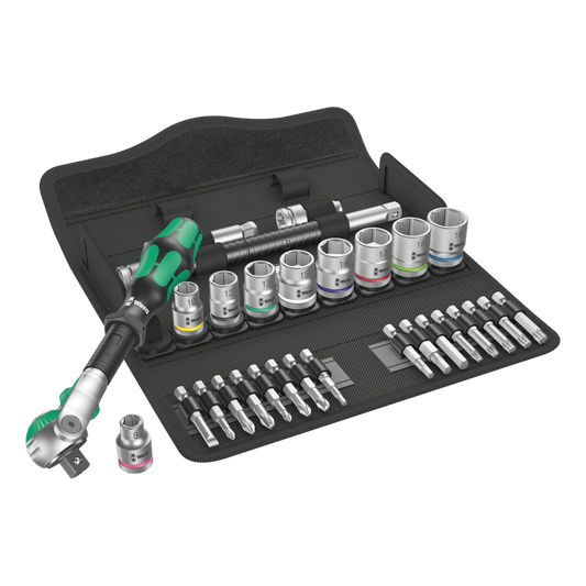 Wera 8100 SB 6 Zyklop Speed Ratchet Set 3/8-Inch Metric 29 Pieces