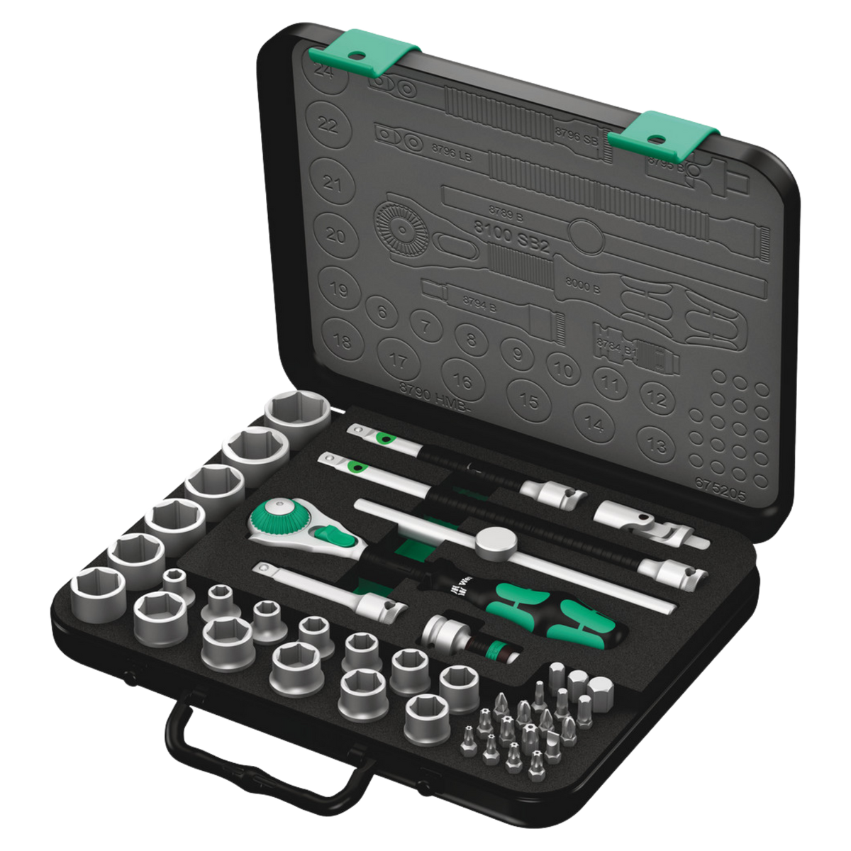 Wera 8100 SB 2 Zyklop Speed Ratchet Set 3/8-Inch Metric 43 Pieces