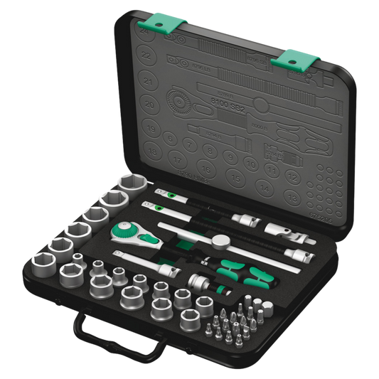Wera 8100 SB 2 Zyklop Speed Ratchet Set 3/8-Inch Metric 43 Pieces