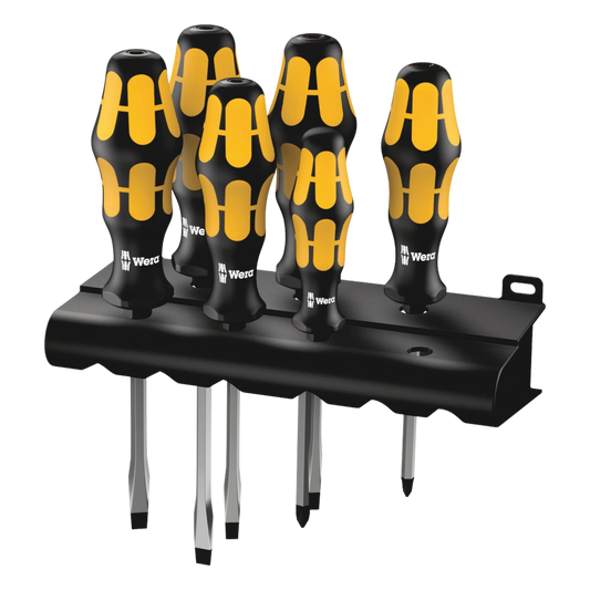 Wera 932 S/6 Chiseldriver Screwdriver Set 6 Pieces Rack