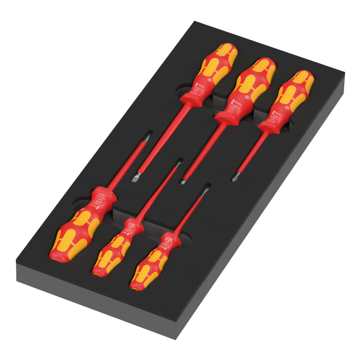 Wera 97111 VDE Foam Insert Screwdriver Set 7 Pieces