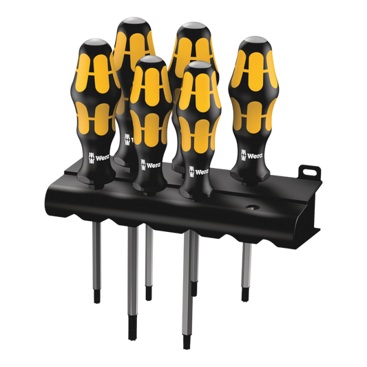 Wera 977/6 TORX Chiseldriver Screwdriver Set 6 Pieces Rack