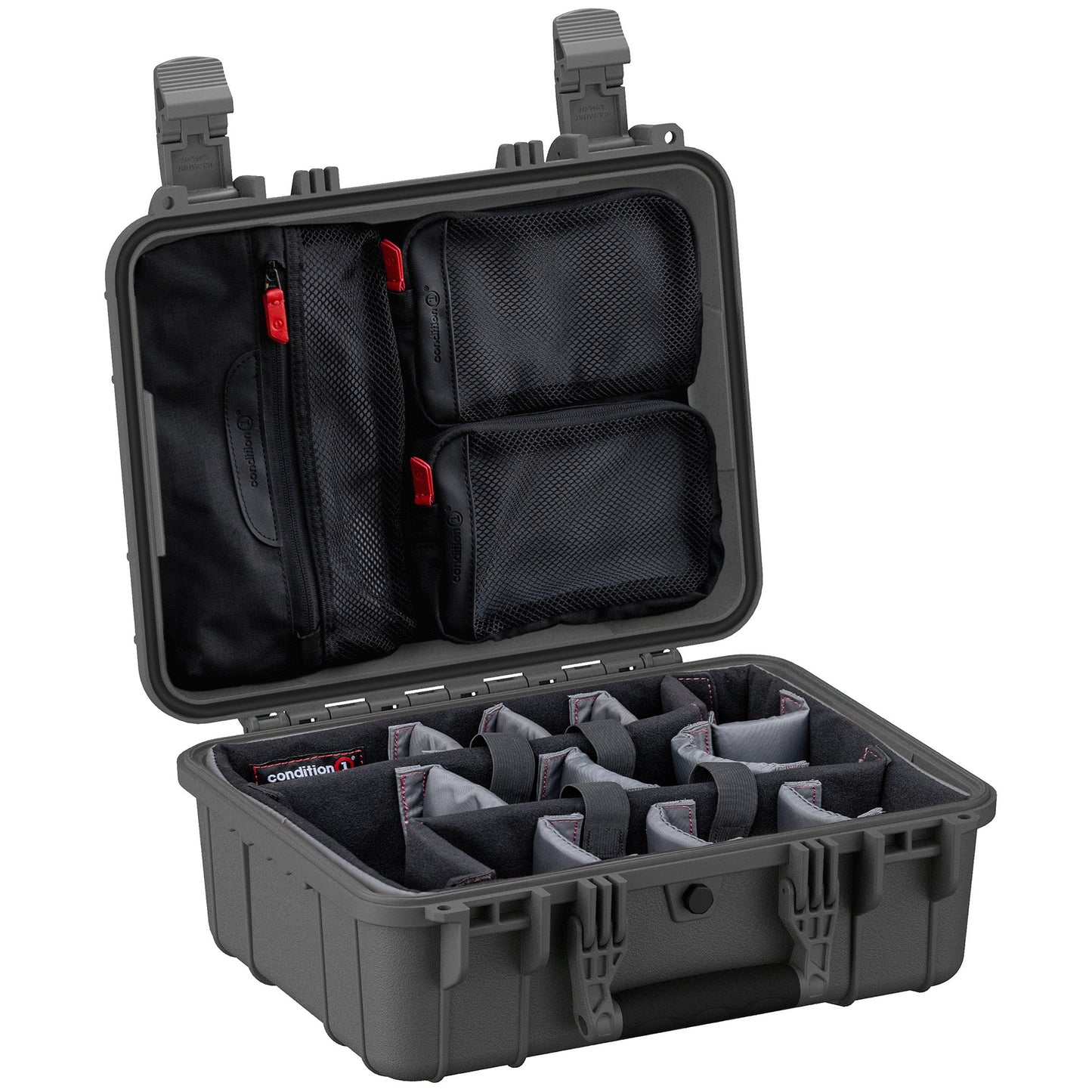 Condition 1 #179 Medium Case with Modular Dividers + Lid Organizers
