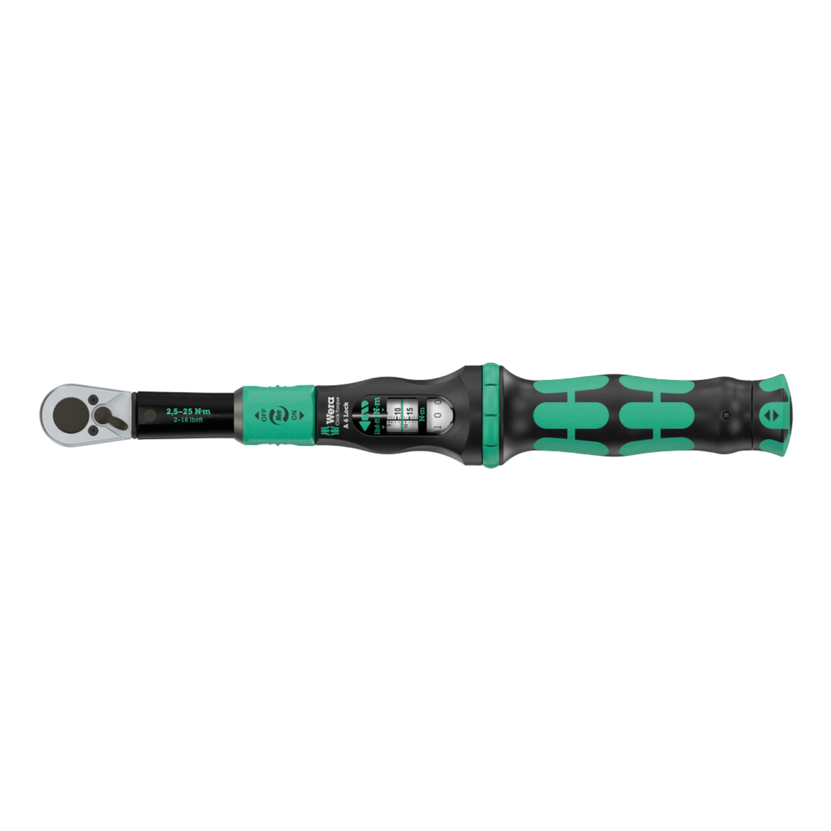 Wera Click-Torque Lock A6 Torque Wrench 2.5-25 Nm 1/4 in Hex Drive