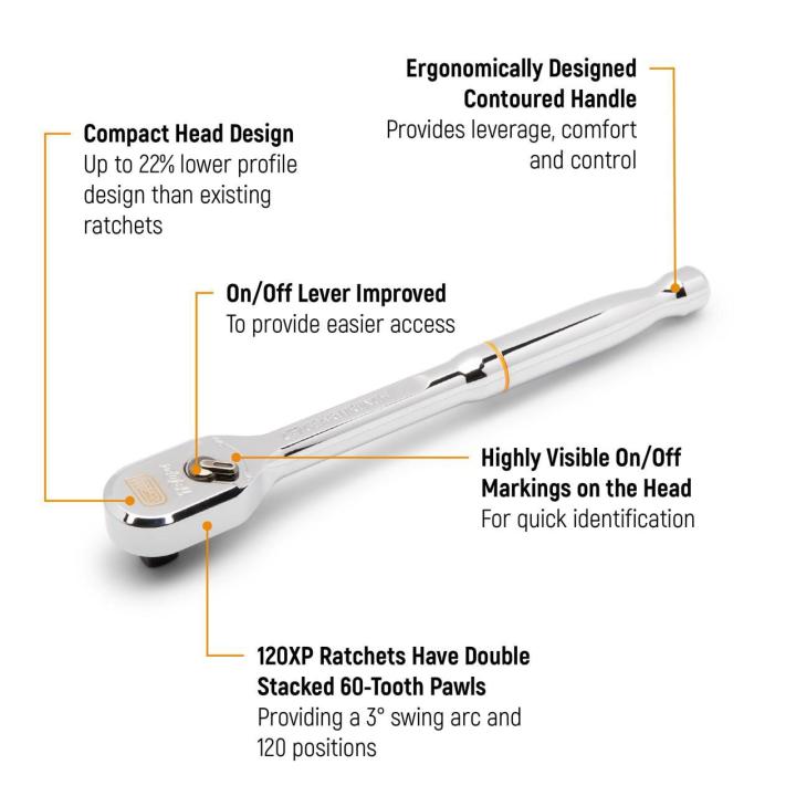 GW 3/8" Drive 120XP TearDrop Ratchet