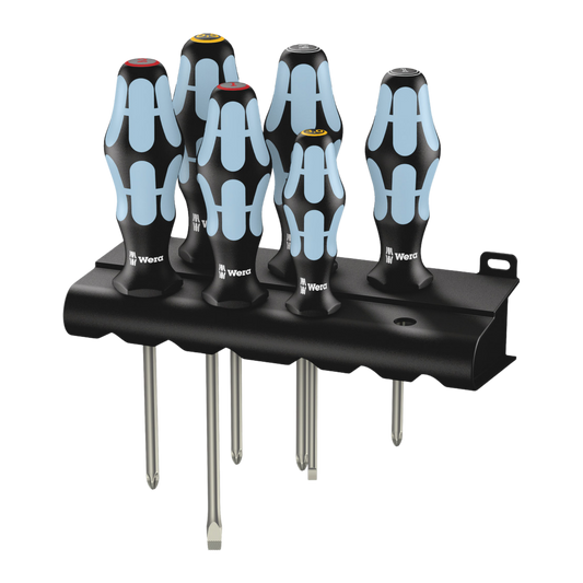 Wera 3334/3350/3355/6 Stainless Steel Screwdriver Set with Rack